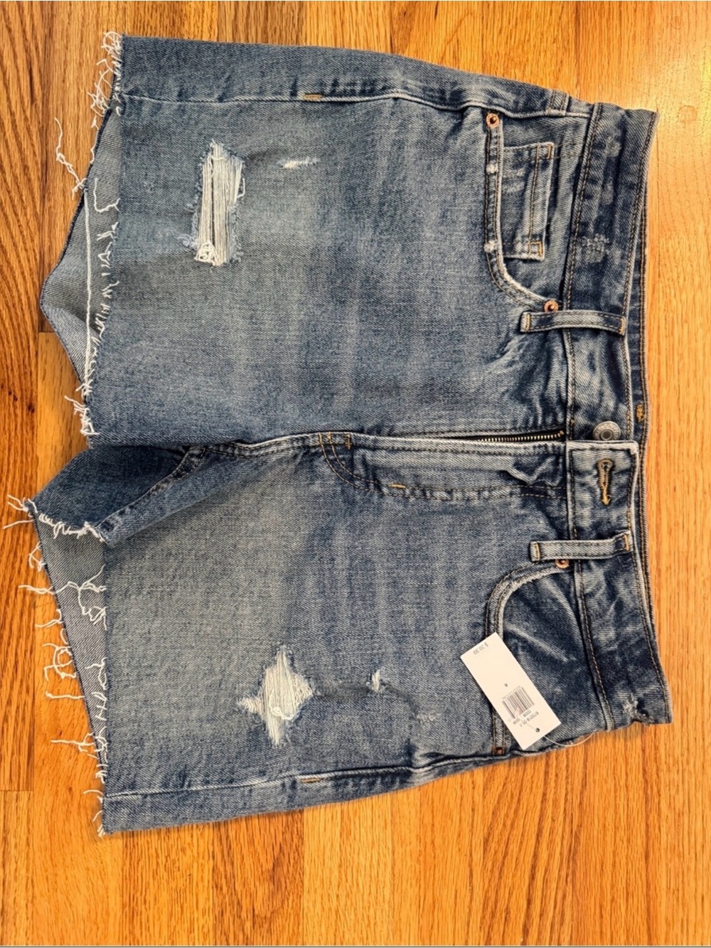 Old Navy Light Blue Denim Shorts with Frayed Hem